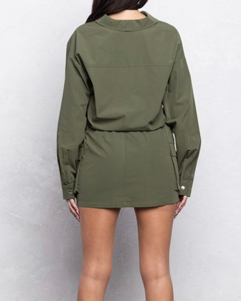 Pockets Full Cargo Mini Dress