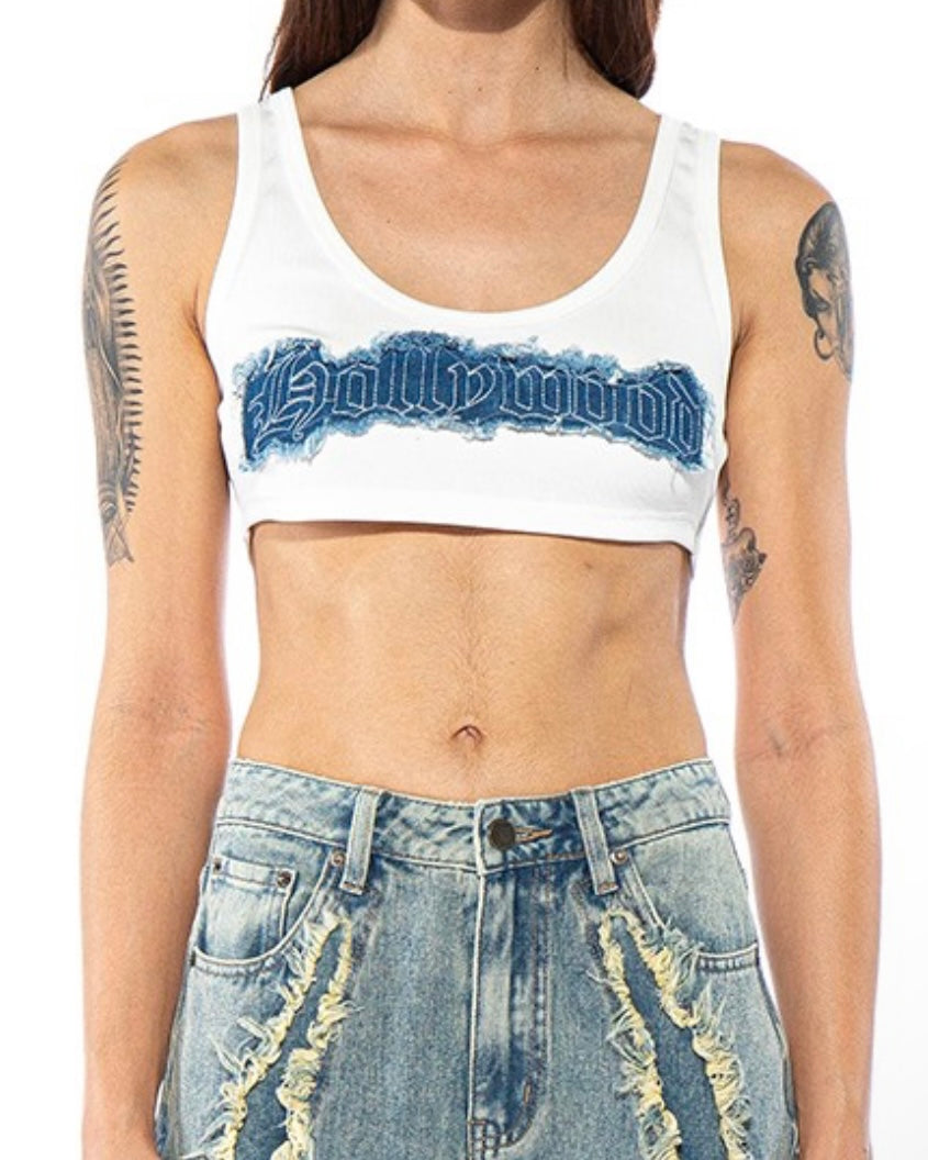 Denim Patchwork Tank Top