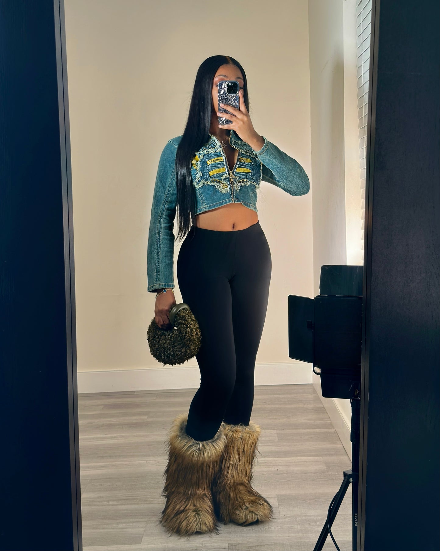 Wild Thoughts Denim Graphic Top