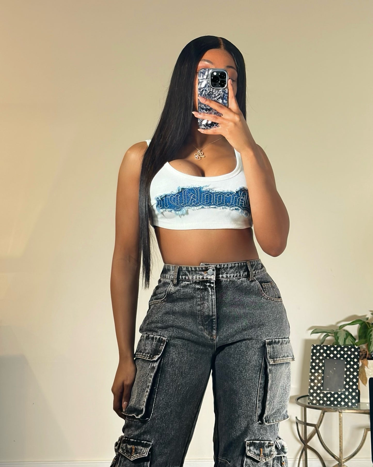 Denim Patchwork Tank Top