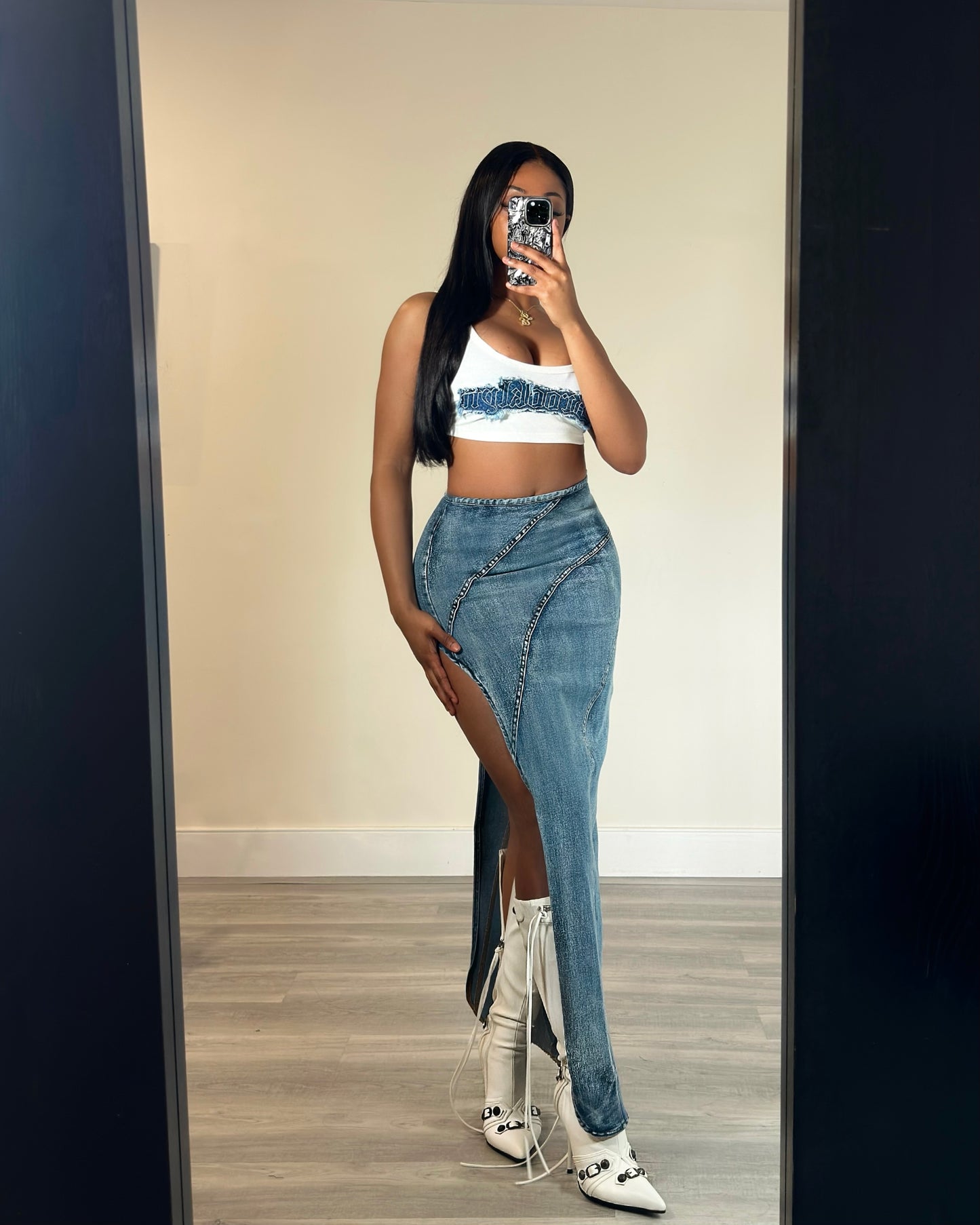 Envy Me Denim Maxi Skirt