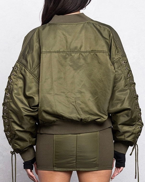 Lace Me Up Bomber Jacket