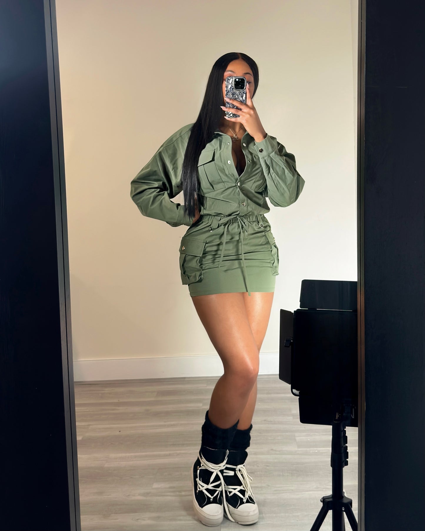Pockets Full Cargo Mini Dress