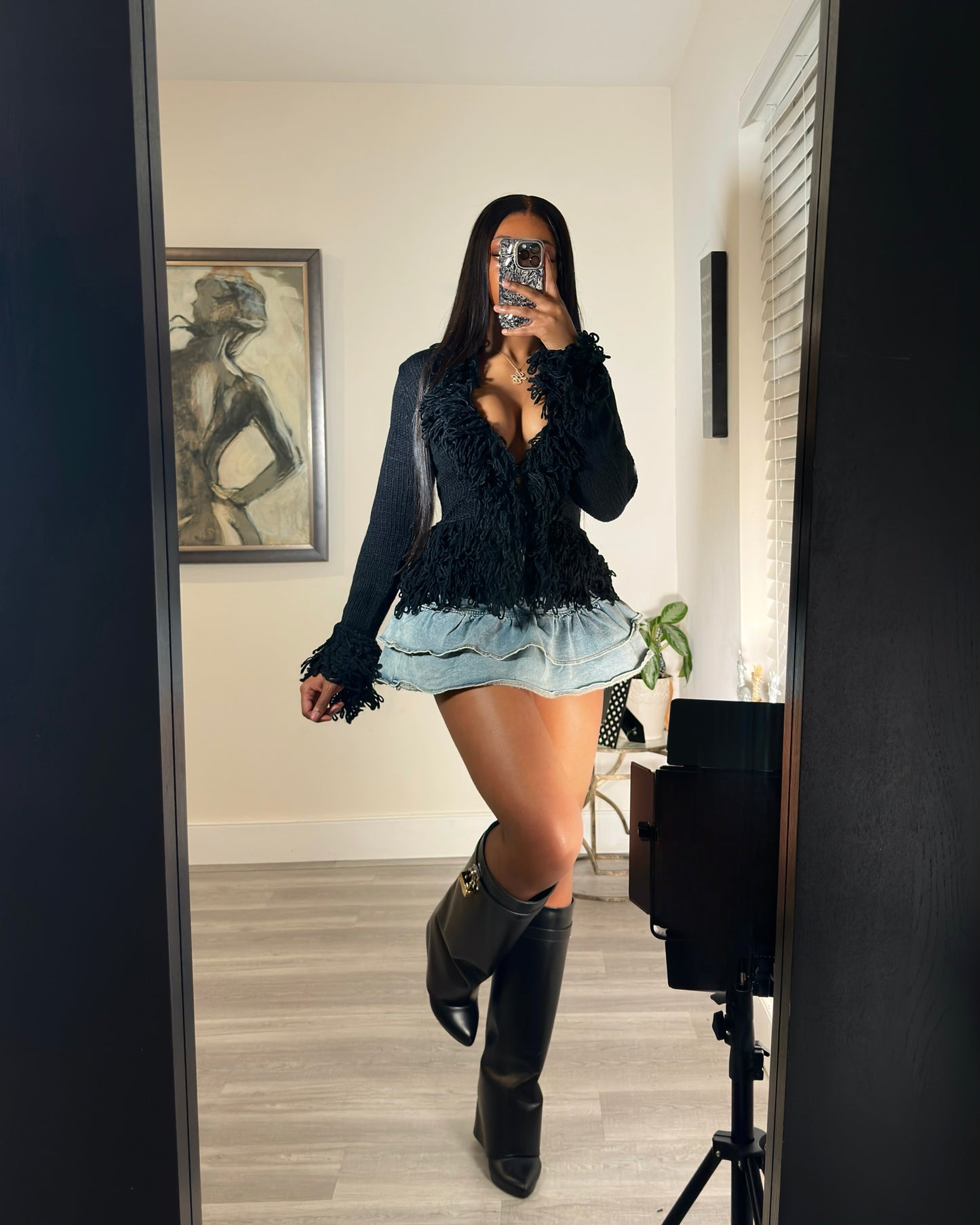 Whatever I Like Denim Mini Skirt