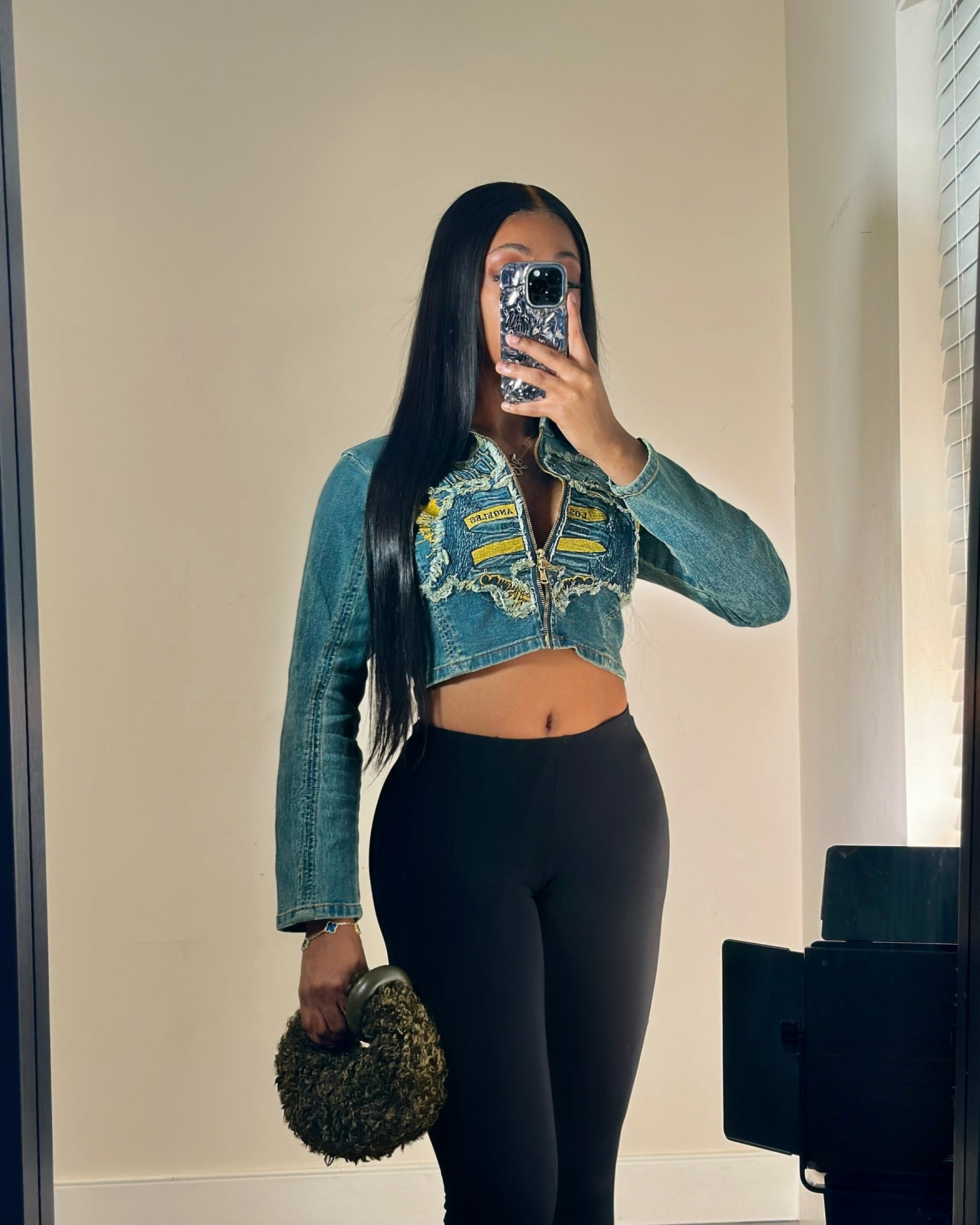 Wild Thoughts Denim Graphic Top